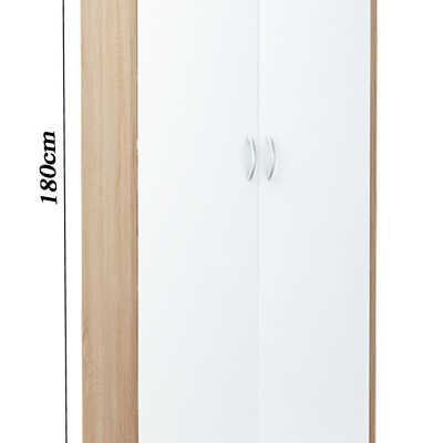 VÝPRODEJ - Policová šatní skříň LUBA - šířka 74 cm, dub sonoma / bílá