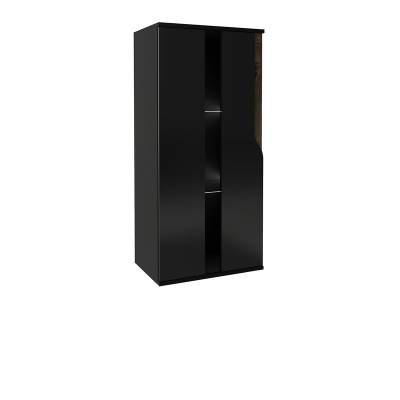 VÝPRODEJ - Závěsná / stojící vitrína ERIE - černá / lesklá černá