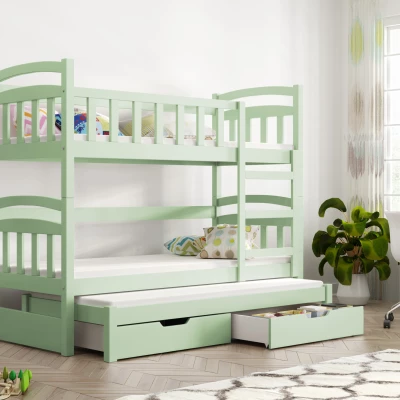 Dětská postel s úložným prostorem ARANKA - 75x180, zelená