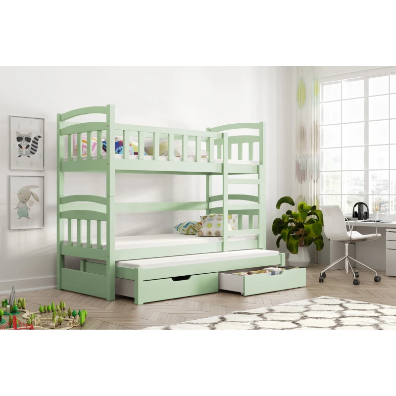 Dětská postel s úložným prostorem ARANKA - 75x180, zelená