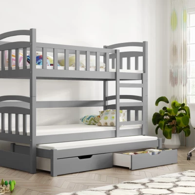 Dětská postel s úložným prostorem ARANKA - 75x180, šedá