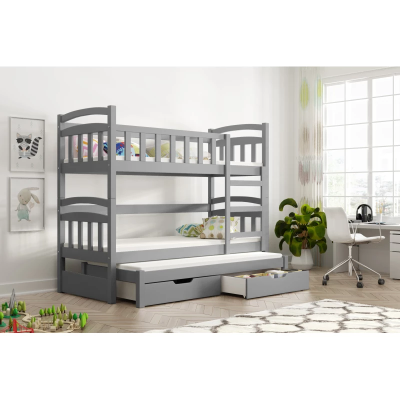 Dětská postel s úložným prostorem ARANKA - 75x180, šedá