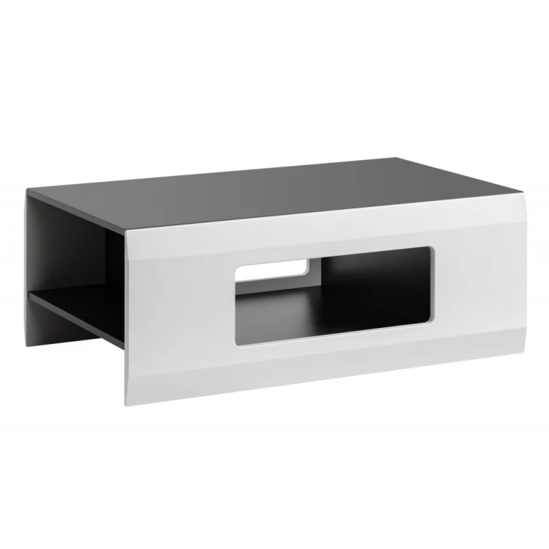 Konferenční stolek s úložným prostorem PETULA - grafit / matný bílý