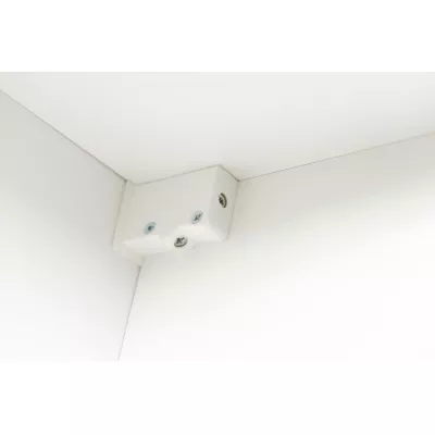 Obývací stěna s LED osvětlením SALIMA - bílá / lesklá černá