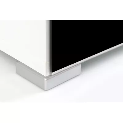 Obývací stěna s LED osvětlením ISOLDE - bílá / lesklá černá