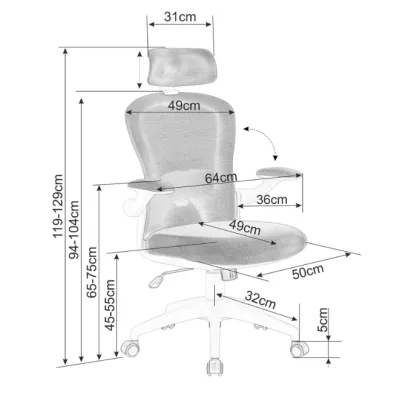 Otočná židle FABLE - růžová / bílá