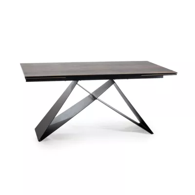 Rozkládací jídelní stůl VIDOR 3 - 180x90, hnědý / matný černý