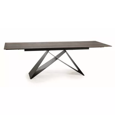 Rozkládací jídelní stůl VIDOR 3 - 180x90, hnědý / matný černý
