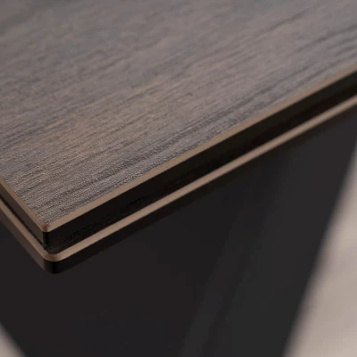 Rozkládací jídelní stůl VIDOR 3 - 180x90, hnědý / matný černý