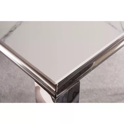 Odkládací stolek PREDRAG - bílý / chrom