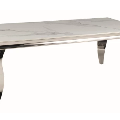 Konferenční stolek PREDRAG - bílý / chrom