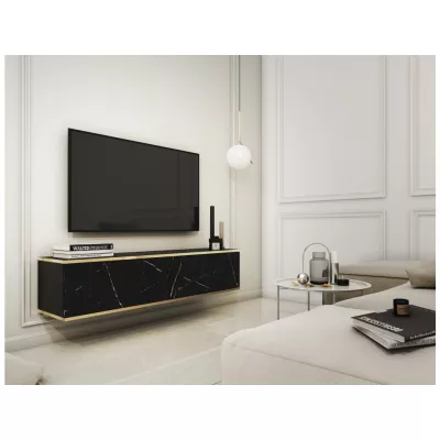 Stolek pod televizi ELON 1 - černý / černý mramor