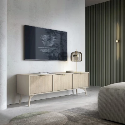 Televizní stolek MEDEA - pískově béžový / jedle