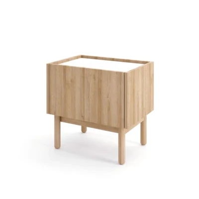 Noční stolek ABUA - dub riviera / mramor bianco