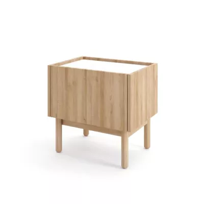 Noční stolek ABUA - dub riviera / mramor bianco