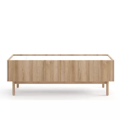 Televizní stolek ABUA - dub riviera / mramor bianco