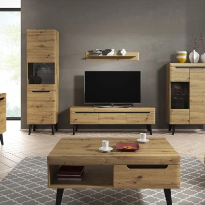 Velká kombinovaná komoda NATHANIEL - dub artisan