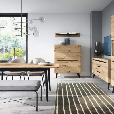 Velká kombinovaná komoda NATHANIEL - dub artisan