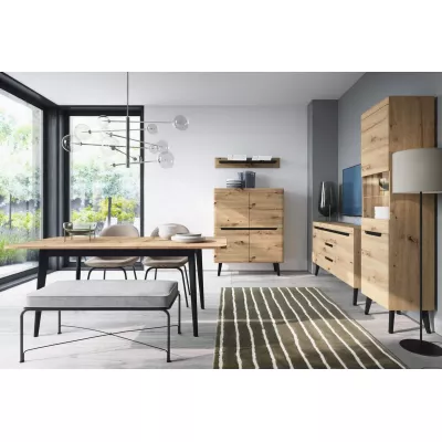 Velká kombinovaná komoda NATHANIEL - dub artisan