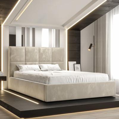 VÝPRODEJ - Stylová manželská postel s roštem IMRA - 180x200, béžová