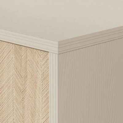 Regál s dvířky MEDEA - pískově béžová / jedle