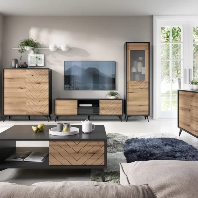 Konferenční stolek NAMIRO - černý / dub evoke