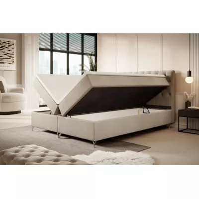 Čalouněná postel 140x200 ADRIA s úložným prostorem - béžová