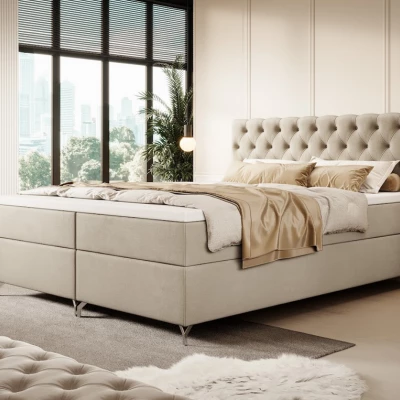 Čalouněná postel 160x200 ADRIA s úložným prostorem - béžová