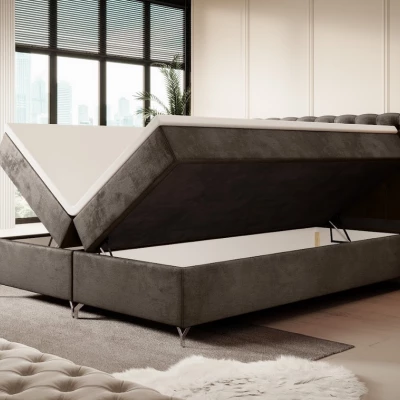Čalouněná postel 160x200 ADRIA COMFORT s úložným prostorem - hnědá