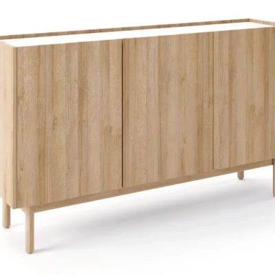 Nízká komoda ABUA - dub riviera / mramor bianco