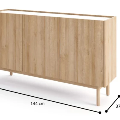 Nízká komoda ABUA - dub riviera / mramor bianco