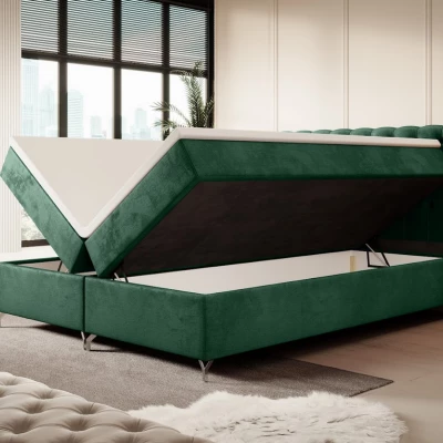 Čalouněná postel 180x200 ADRIA s úložným prostorem - zelená
