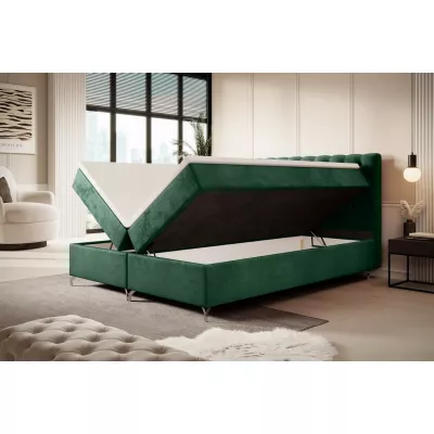 Čalouněná postel 200x200 ADRIA s úložným prostorem - zelená