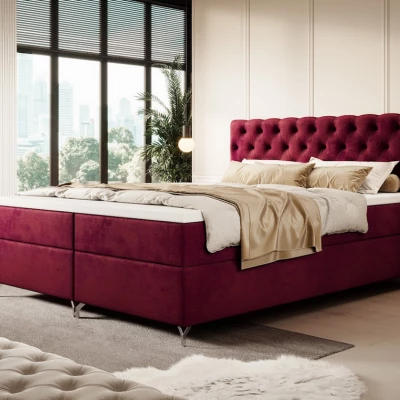 Čalouněná postel 160x200 ADRIA COMFORT s úložným prostorem - červená
