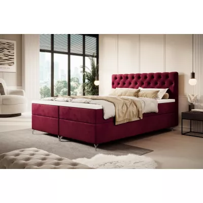Čalouněná postel 140x200 ADRIA COMFORT s úložným prostorem - červená