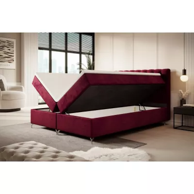 Čalouněná postel 200x200 ADRIA s úložným prostorem - červená