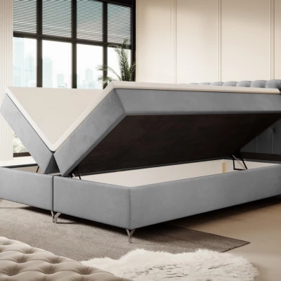 Čalouněná postel 120x200 ADRIA s úložným prostorem - světle šedá