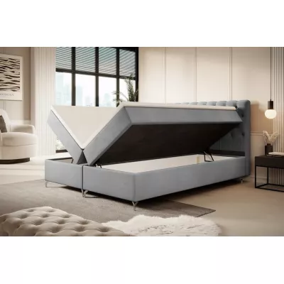 Čalouněná postel 120x200 ADRIA s úložným prostorem - světle šedá