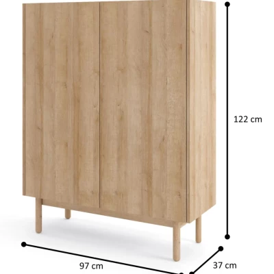 Vysoká komoda ABUA - dub riviera / mramor bianco