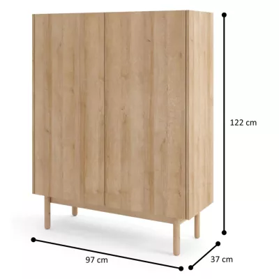 Vysoká komoda ABUA - dub riviera / mramor bianco