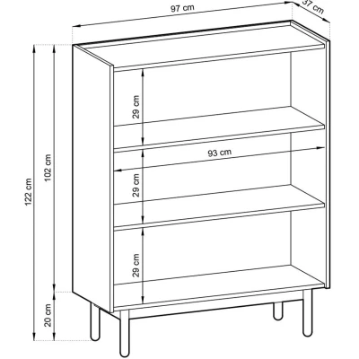 Vysoká komoda ABUA - dub riviera / mramor bianco