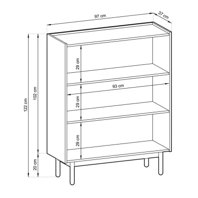Vysoká komoda ABUA - dub riviera / mramor bianco