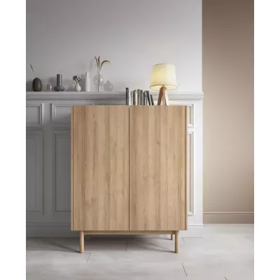 Vysoká komoda ABUA - dub riviera / mramor bianco