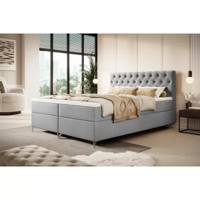 Čalouněná postel 120x200 ADRIA COMFORT s úložným prostorem - světle šedá