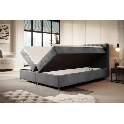 Čalouněná postel 180x200 ADRIA s úložným prostorem - šedá