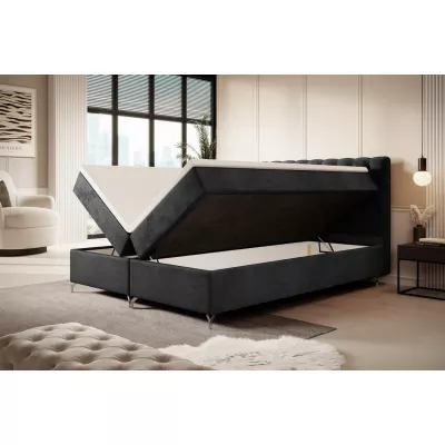 Čalouněná postel 200x200 ADRIA COMFORT s úložným prostorem - světle grafitová