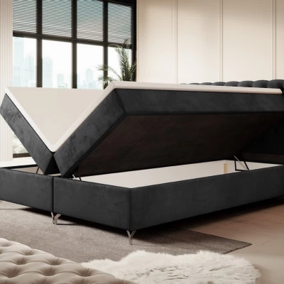 Čalouněná postel 140x200 ADRIA COMFORT s úložným prostorem - světle grafitová