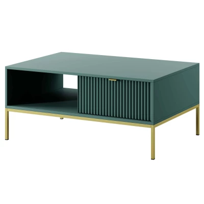 Konferenční stolek MISHEEL -  modrozelený / zlatý