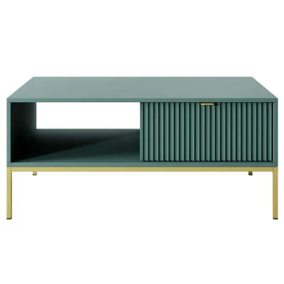 Konferenční stolek MISHEEL -  modrozelený / zlatý