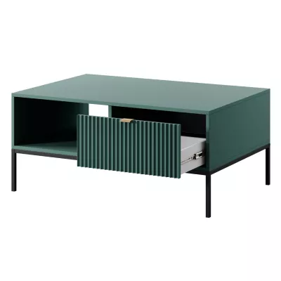 Konferenční stolek MISHEEL - modrozelený / černý